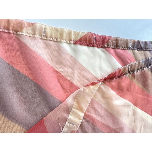 Vintage 1970s shower curtain, beige, orange brown diagonal stripes print, as is - Picture 5 of 10